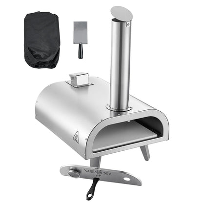 Pizza Oven Outdoor, 12" Pellet Pizza Oven, Portable Pizza-Stove with Built-in Thermometer, Wood Fired V952-BXPSLDNZWDJBYMH4A001V0