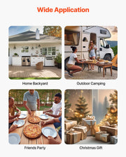 Outdoor Pizza Oven, 12 in Wood Fired Pizza Ovens, Pellet Pizza-Stove with Thermometer & Electric Rotation, V952-BXPSLDNZWDJPCLPZU001V9