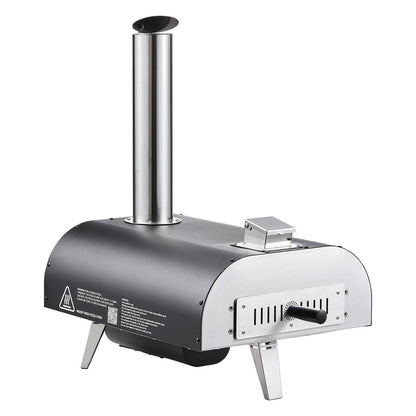 Outdoor Pizza Oven, 12 in Wood Fired Pizza Ovens, Pellet Pizza-Stove with Thermometer & Electric Rotation, V952-BXPSLDNZWDJPCLPZU001V9