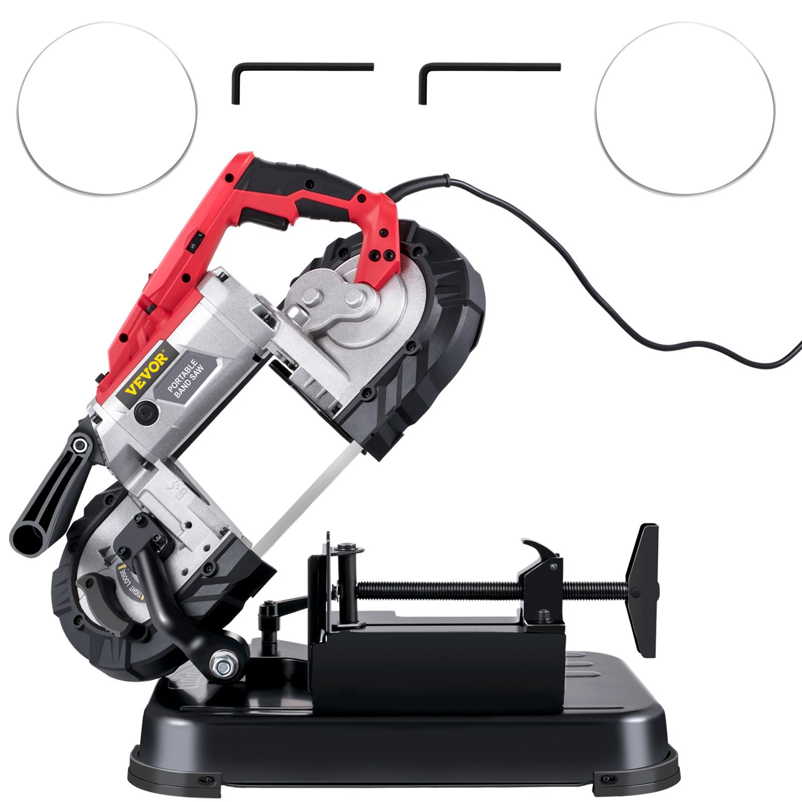 Portable Band Saw,with Removable Alloy Steel Base Cordless Band Saw,127mm Cutting Capacity Hand held Band V952-BXSD5INCH220VT9DGV3