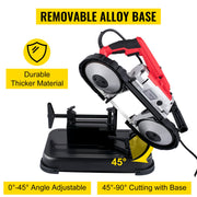 Portable Band Saw,with Removable Alloy Steel Base Cordless Band Saw,127mm Cutting Capacity Hand held Band V952-BXSD5INCH220VT9DGV3
