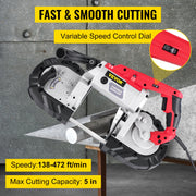 Variable-Speed 127mm Deep Cut Portable Band Saw 220V 10Amp Motor Handheld V952-BXSD5INCH220VTF46V3