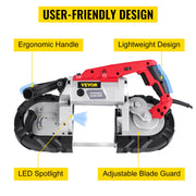 Variable-Speed 127mm Deep Cut Portable Band Saw 220V 10Amp Motor Handheld V952-BXSD5INCH220VTF46V3