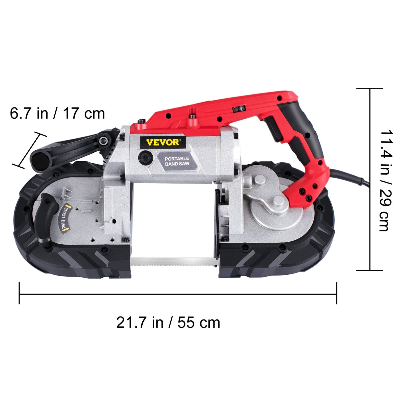 Variable-Speed 127mm Deep Cut Portable Band Saw 220V 10Amp Motor Handheld V952-BXSD5INCH220VTF46V3