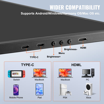 Laptop Screen Extender 14" HD 1080P Portable Monitor for 13"-17" Laptop V952-BXSDNXSQ14YCAKI6CV3