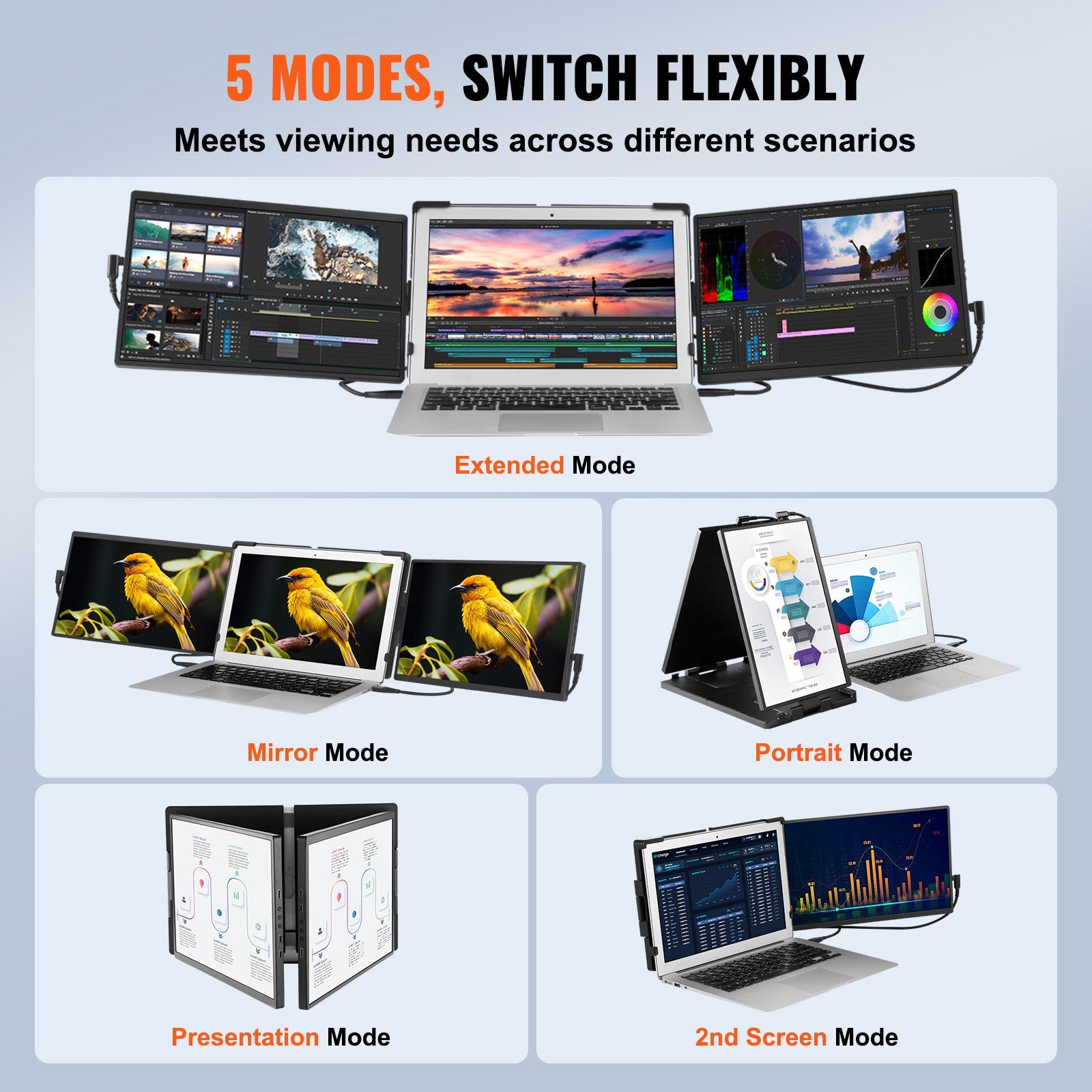 Laptop Screen Extender 14" HD 1080P Portable Monitor for 13"-17" Laptop V952-BXSDNXSQ14YCAKI6CV3