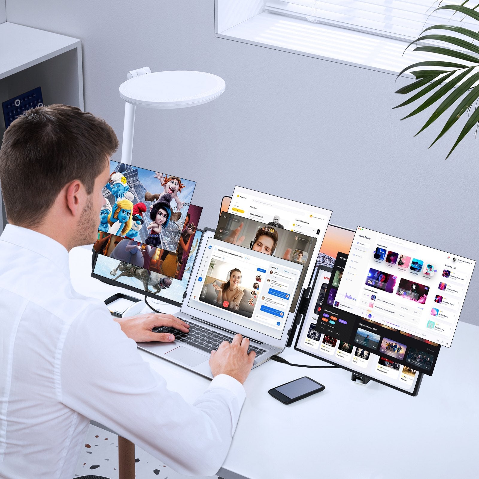 Laptop Screen Extender 14" HD 1080P Portable Monitor for 13"-17" Laptop V952-BXSDNXSQ14YCAKI6CV3