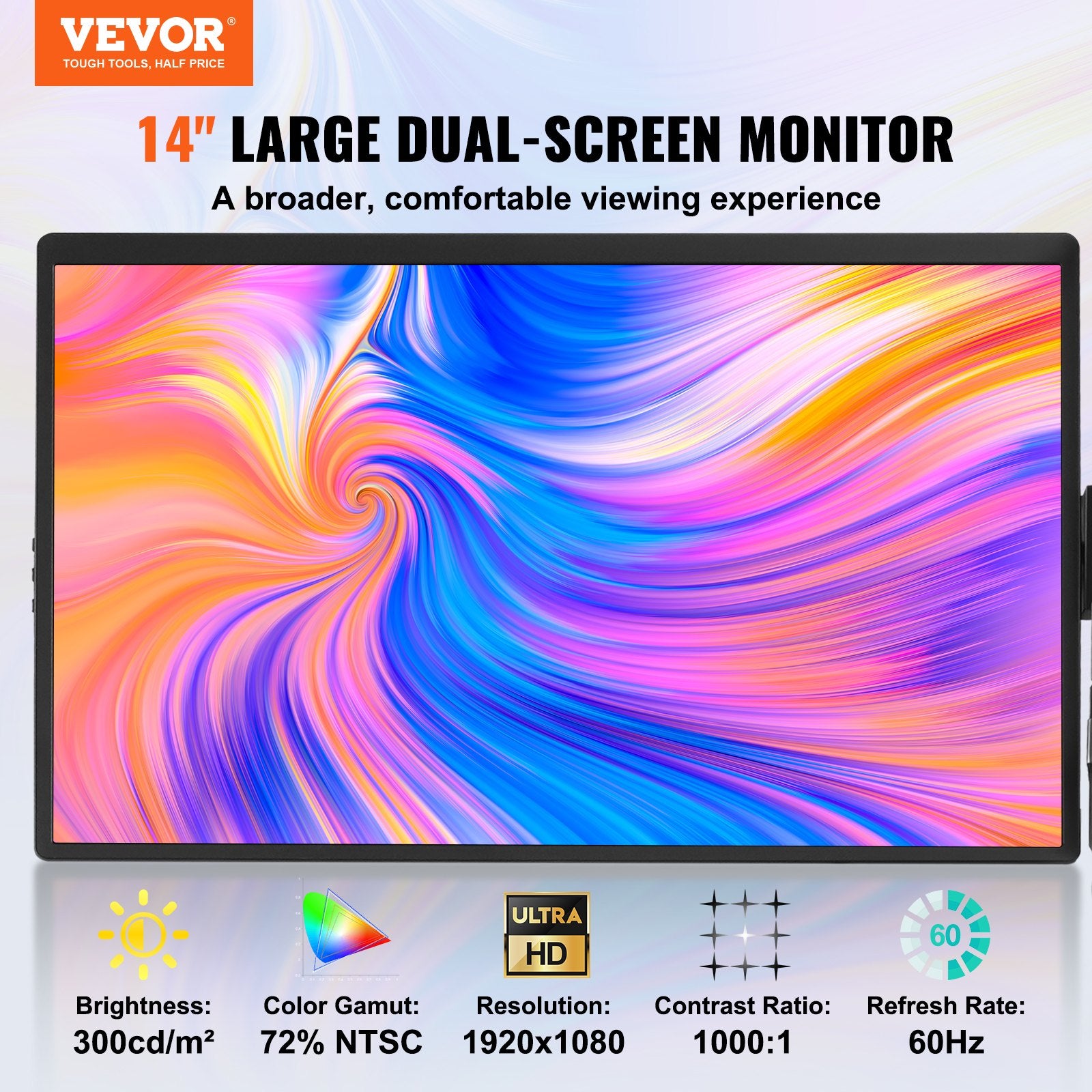 Laptop Screen Extender 14in HD 1080P Portable Monitor for 13"-17" Laptop V952-BXSDNXSQ14YCZA95CV3