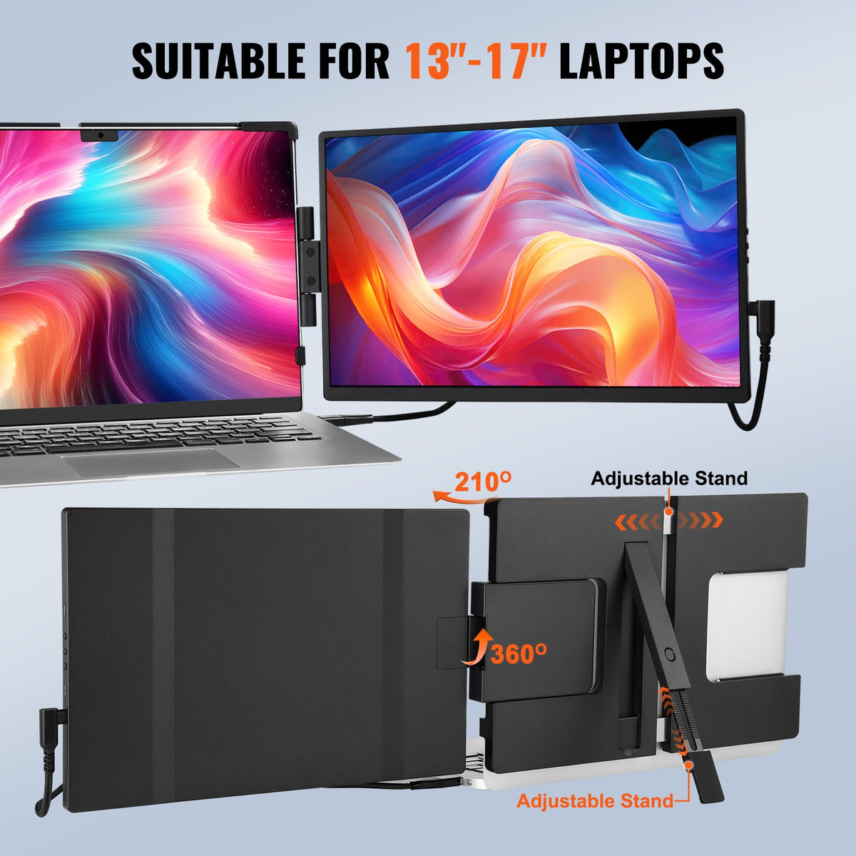 Laptop Screen Extender 14in HD 1080P Portable Monitor for 13"-17" Laptop V952-BXSDNXSQ14YCZA95CV3