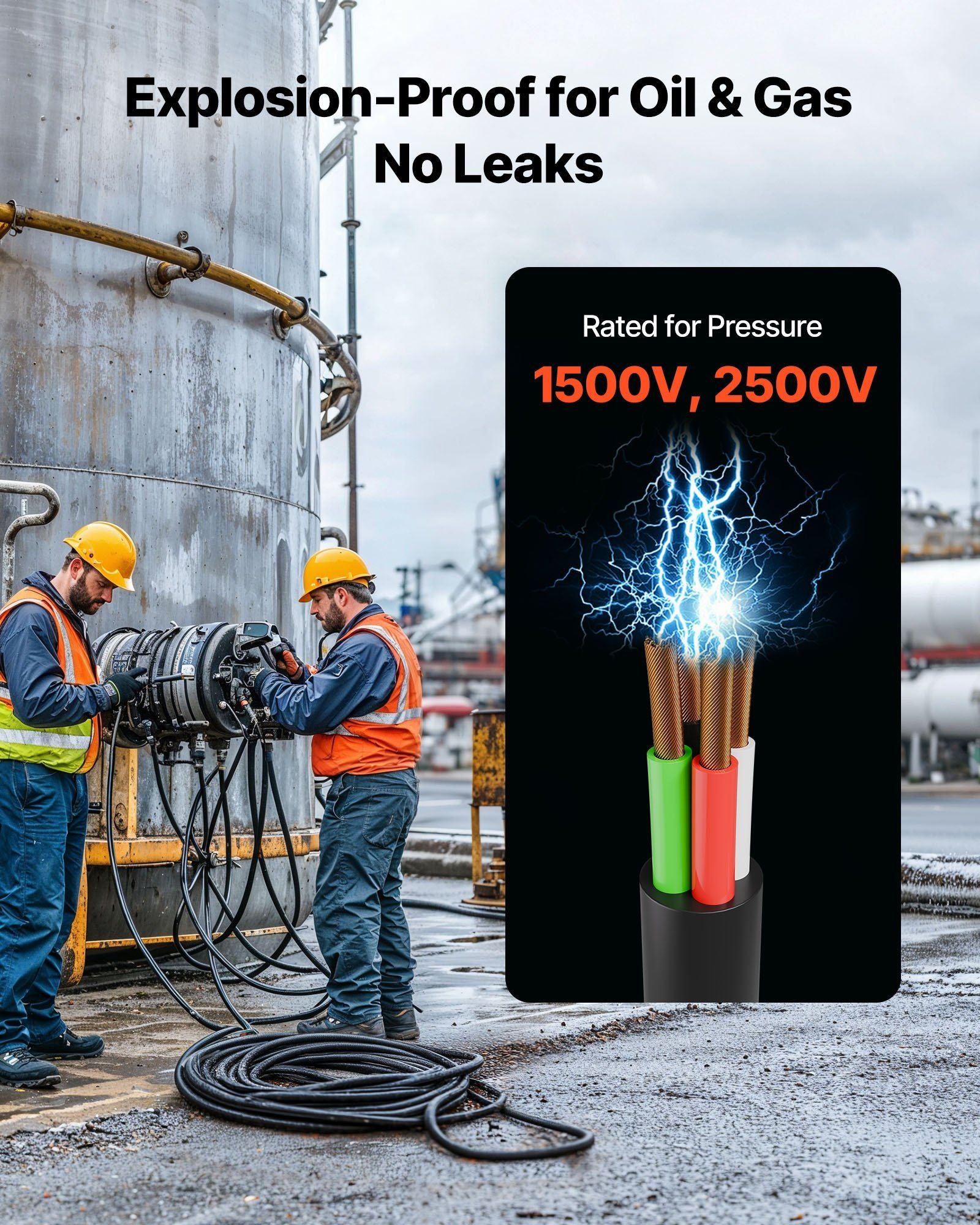 7.62 m 6AWG Portable Power Cable (4 Conductor), Heavy Duty 600V SOOW Electrical Power Cable, Industrial Grade V952-BXSDYXSOOWDLLUJEO001V8