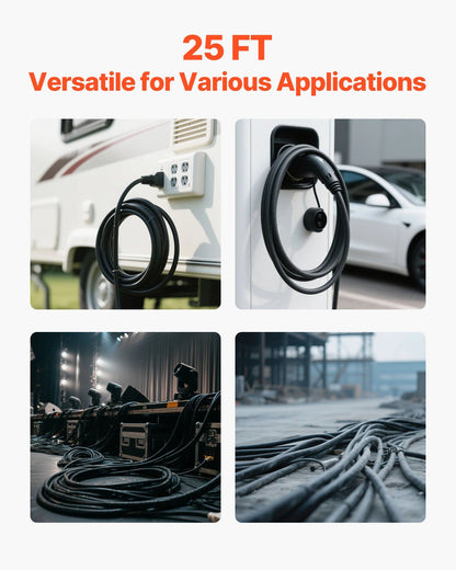 7.62 m 6AWG Portable Power Cable (4 Conductor), Heavy Duty 600V SOOW Electrical Power Cable, Industrial Grade V952-BXSDYXSOOWDLLUJEO001V8