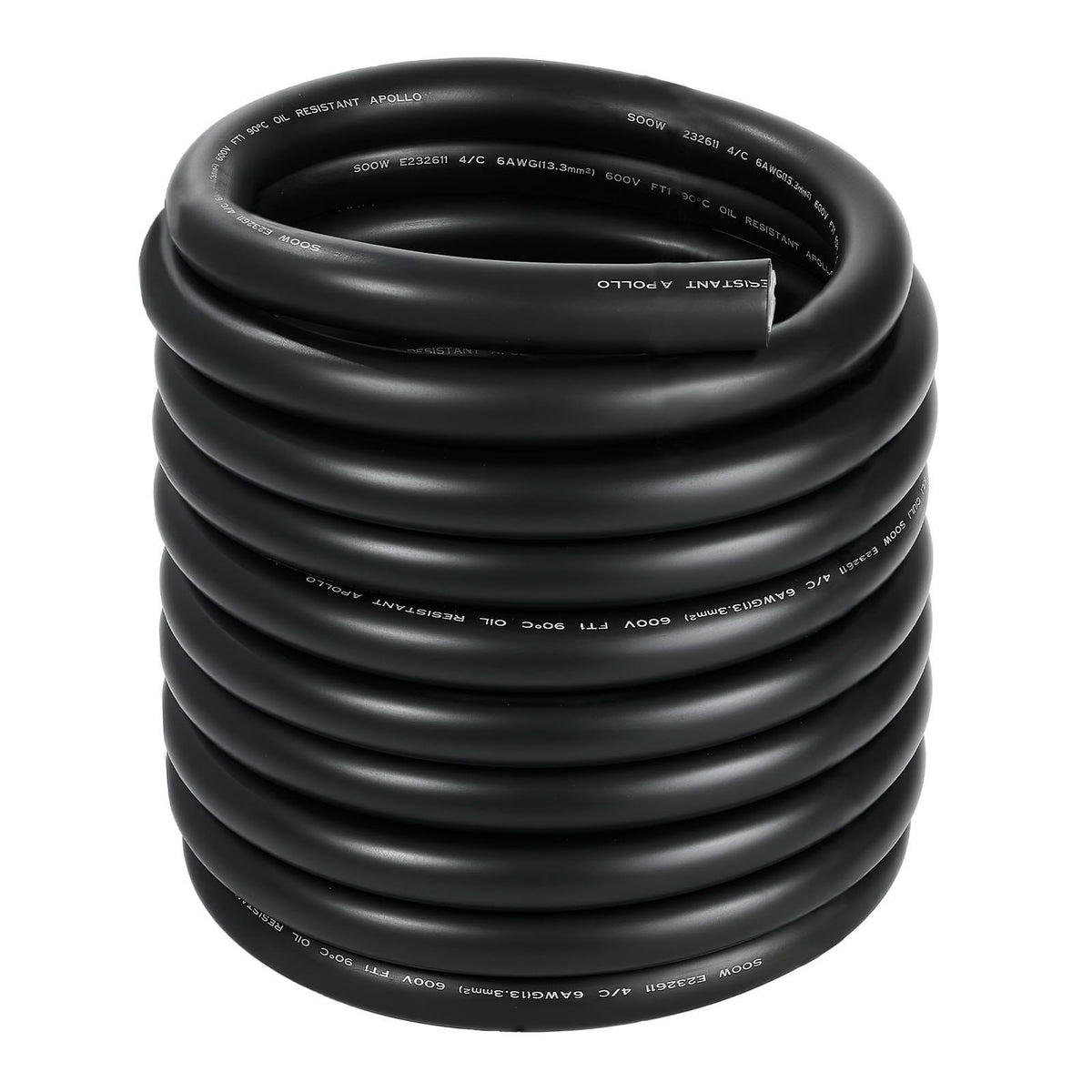 7.62 m 6AWG Portable Power Cable (4 Conductor), Heavy Duty 600V SOOW Electrical Power Cable, Industrial Grade V952-BXSDYXSOOWDLLUJEO001V8