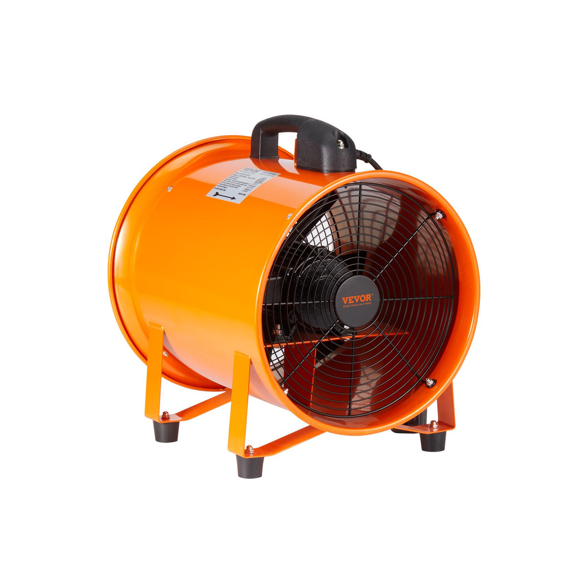 Portable Ventilator, 203.2mm/8inch Heavy Duty Cylinder Fan with 10m Duct Hose, 145W Strong Shop Exhaust V952-BXSG230W108INDT09V3