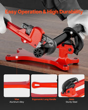 Portable Pipe Vise, Lightweight Aluminum Pipe Vise with 1/8" to 1-1/2" Clamping Capacity, Ideal for Onsite V952-BXSGHQ18112ICTI8XV0