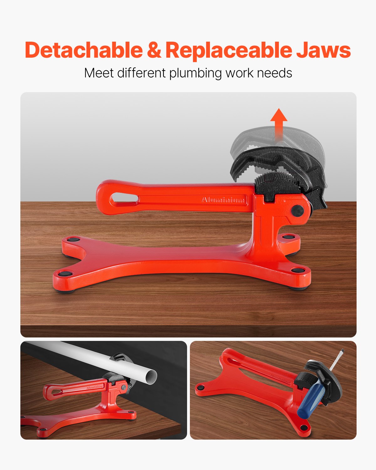 Portable Pipe Vise, Lightweight Aluminum Pipe Vise with 1/8" to 1-1/2" Clamping Capacity, Ideal for Onsite V952-BXSGHQ18112ICTI8XV0
