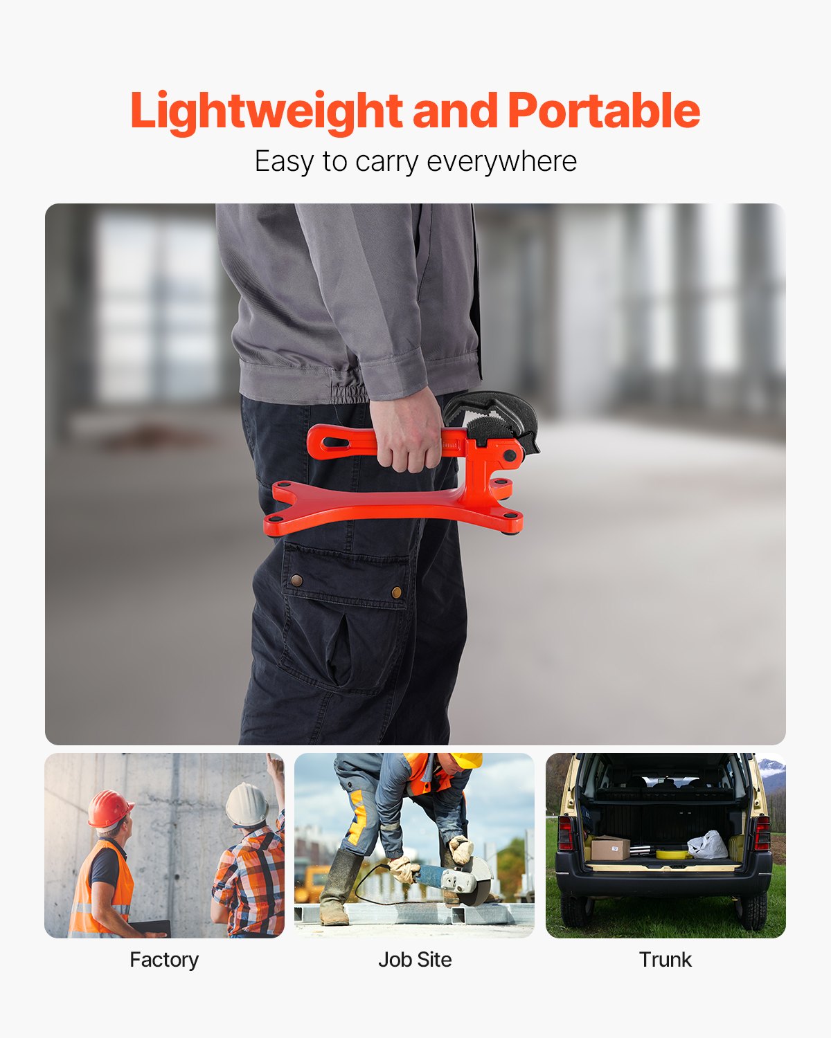 Portable Pipe Vise, Lightweight Aluminum Pipe Vise with 1/8" to 1-1/2" Clamping Capacity, Ideal for Onsite V952-BXSGHQ18112ICTI8XV0