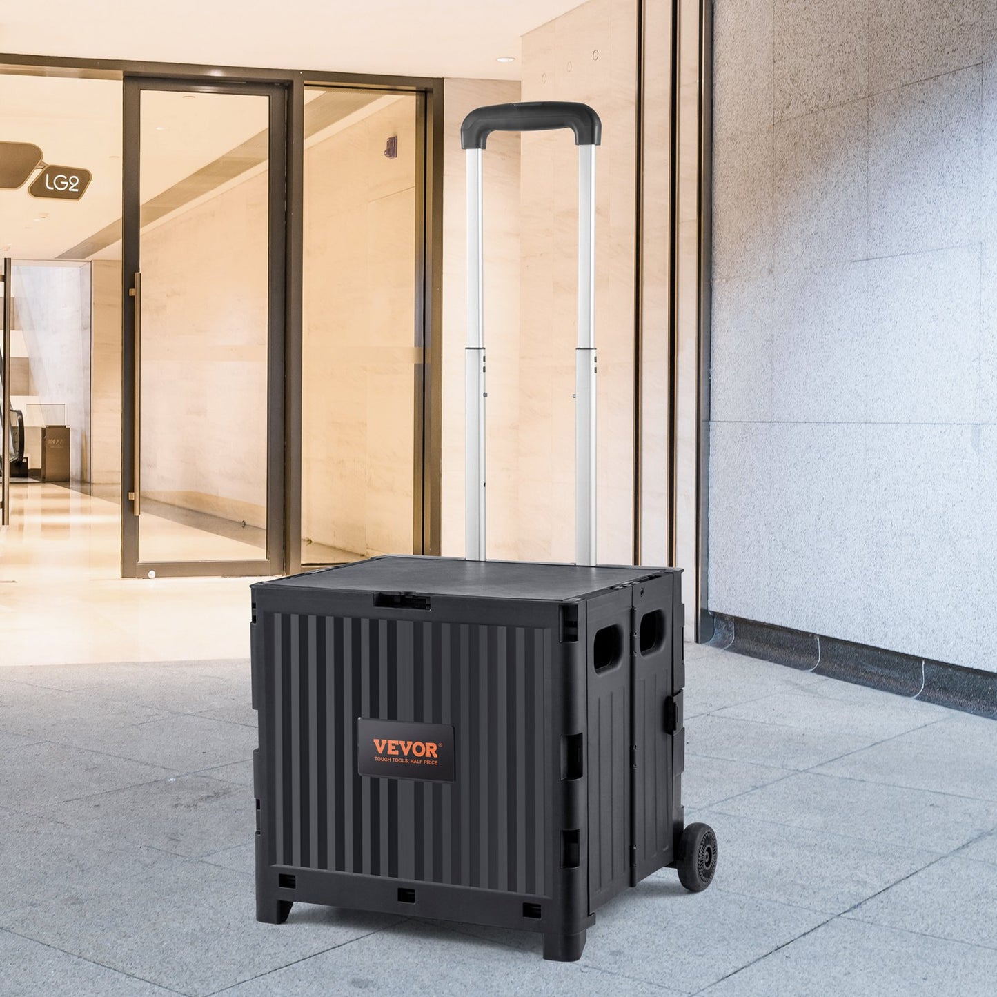 Foldable Utility Cart, 36 kg Load Capacity, Folding Portable Rolling Crate Handcart with Durable Heavy Duty V952-BXSGWCXCZLBD2C7A9V0