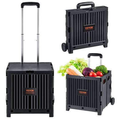 Foldable Utility Cart, 36 kg Load Capacity, Folding Portable Rolling Crate Handcart with Durable Heavy Duty V952-BXSGWCXCZLBD2C7A9V0