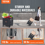 Foldable Utility Cart, 50 kg Load Capacity, Folding Portable Rolling Crate Handcart with Heavy Duty V952-BXSGWCZCZLDW44U3WV0