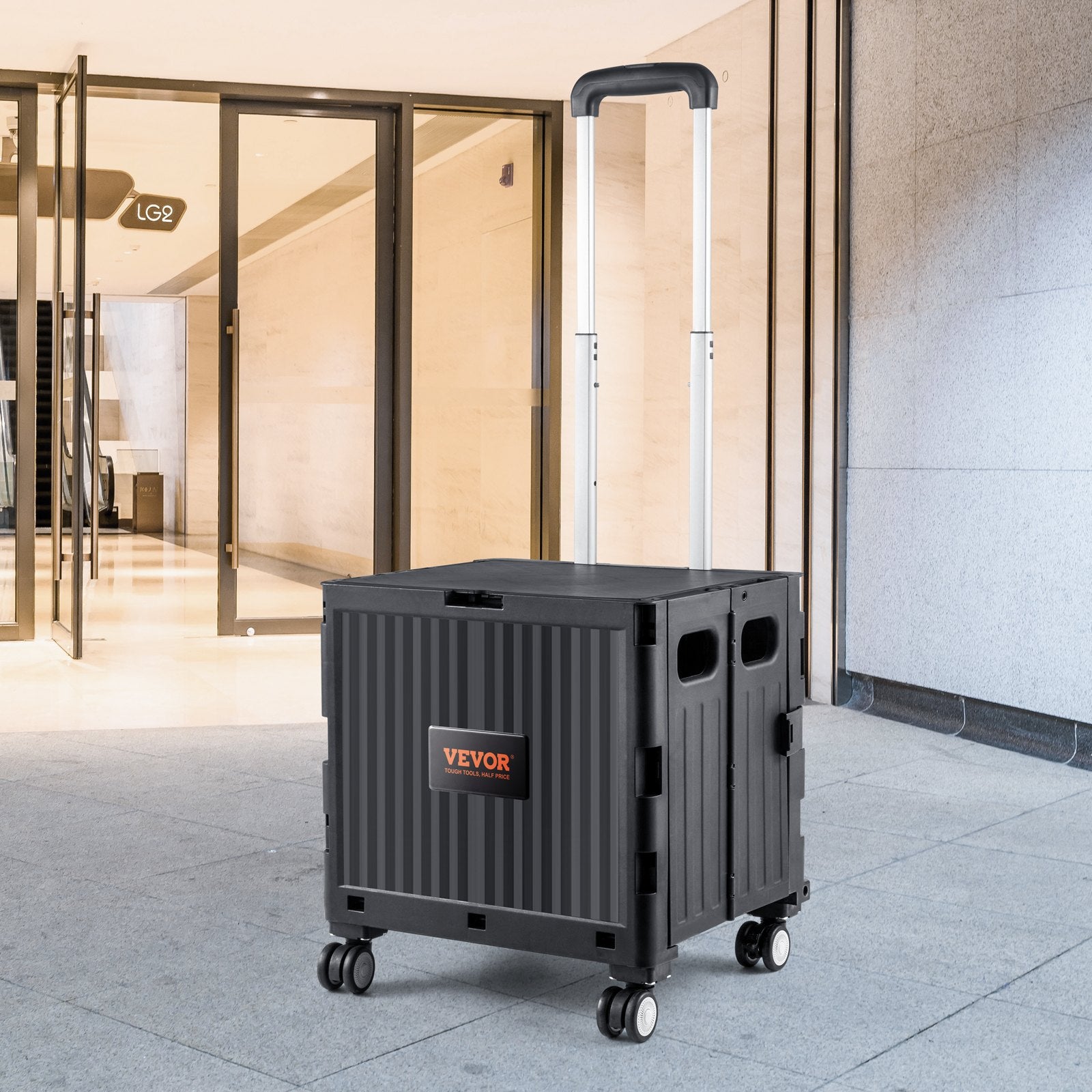 Foldable Utility Cart, 50 kg Load Capacity, Folding Portable Rolling Crate Handcart with Heavy Duty V952-BXSGWCZCZLDW44U3WV0