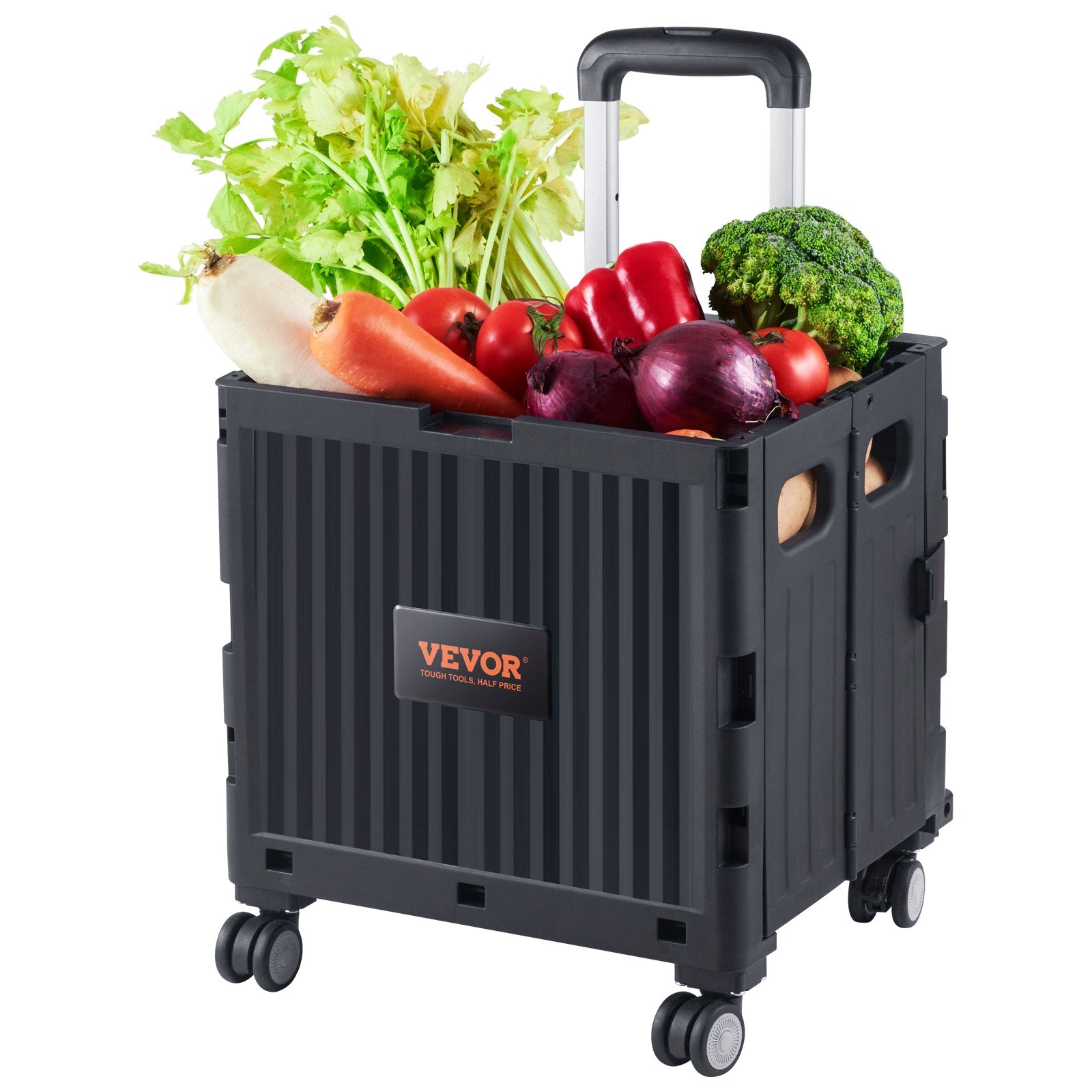 Foldable Utility Cart, 50 kg Load Capacity, Folding Portable Rolling Crate Handcart with Heavy Duty V952-BXSGWCZCZLDW44U3WV0
