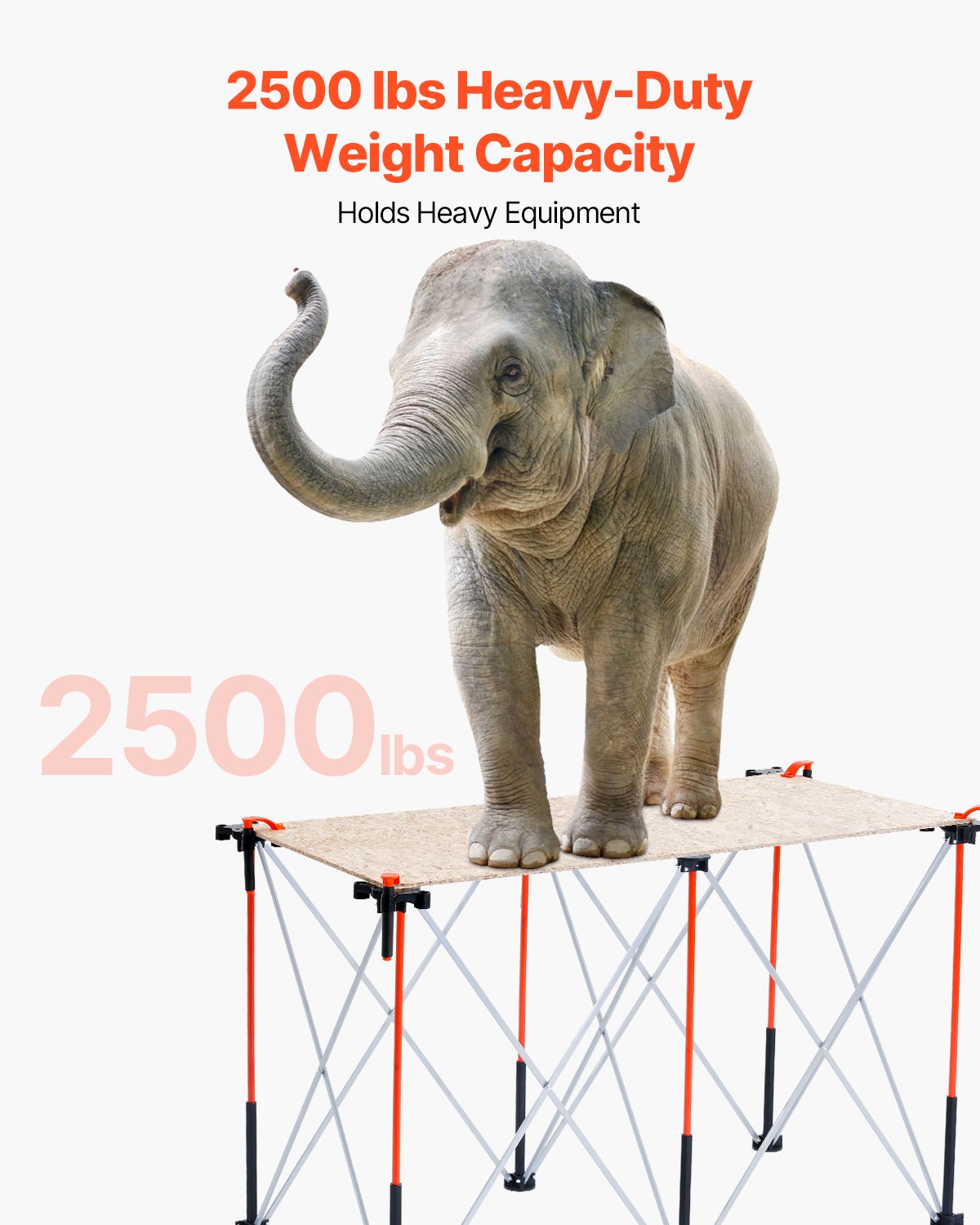Portable Folding Workstand, 1266 x 665 mm Collapsible Workbench, 1135 kg Weight Capacity, No Assembly V952-BXSGZTPPSL4F8JA6T001V0