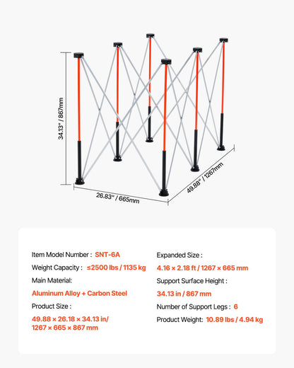 Portable Folding Workstand 1267 x 665 mm Collapsible Work Stand 1135 kg V952-BXSGZTPPSL4FAB6G7001V0