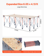 Portable Folding Workstand 2455 x 1260 mm Collapsible Work Stand 2724 kg V952-BXSGZTPPSL8FZHE0J001V0