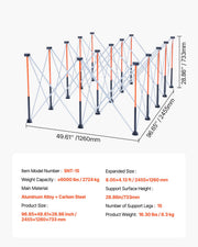 Portable Folding Workstand 2455 x 1260 mm Collapsible Work Stand 2724 kg V952-BXSGZTPPSL8FZHE0J001V0