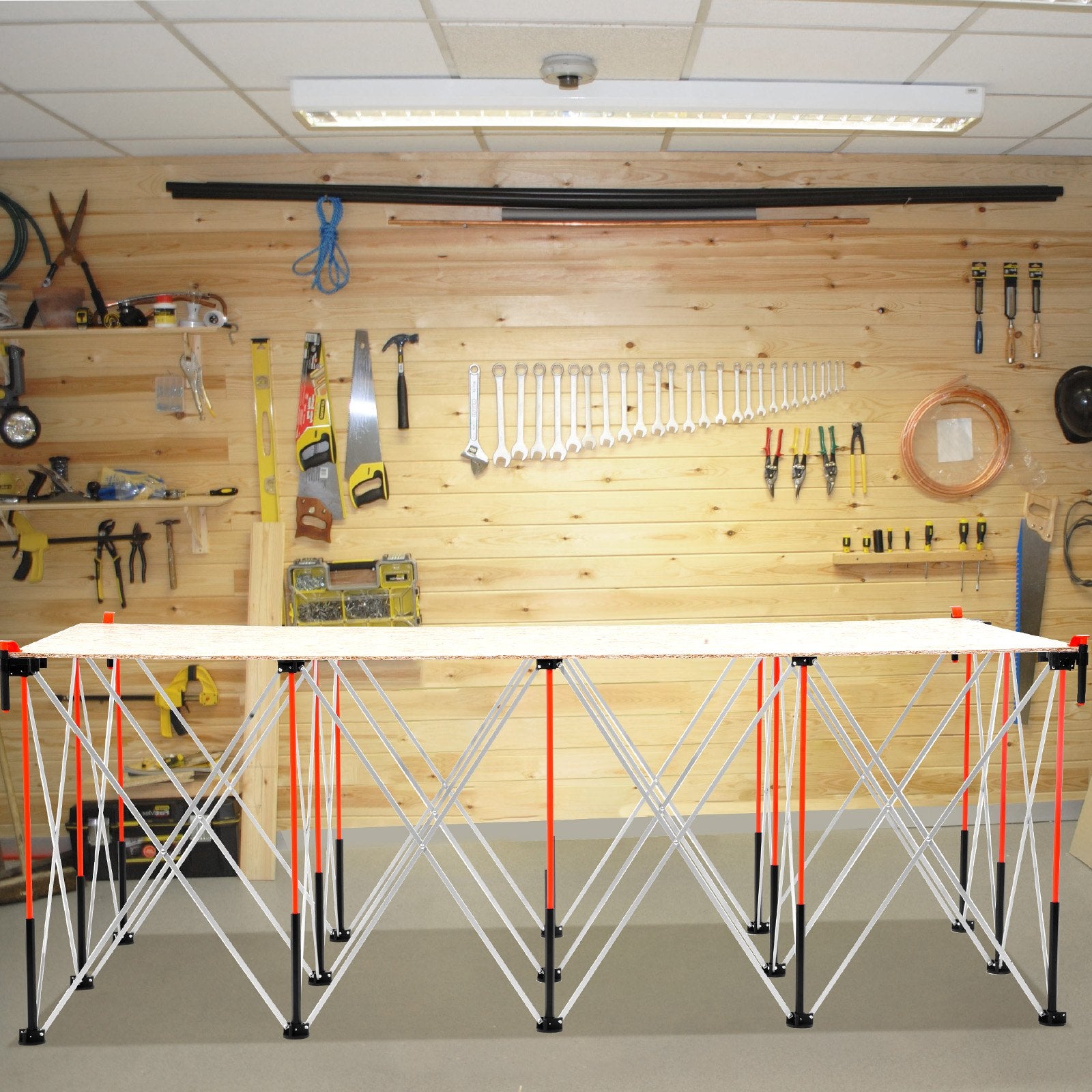 Portable Folding Workstand 2455 x 1260 mm Collapsible Work Stand 2724 kg V952-BXSGZTPPSL8FZHE0J001V0