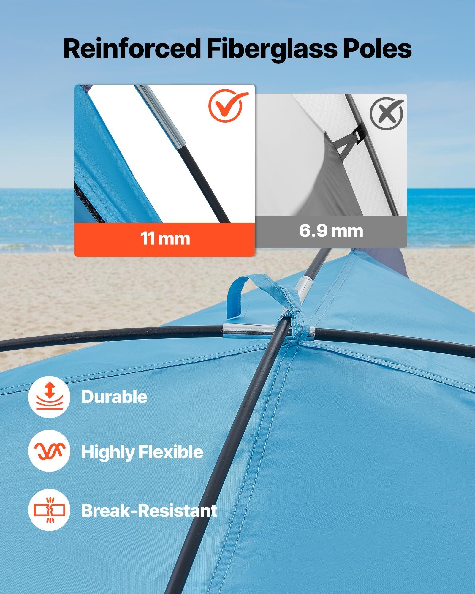 Beach Tent Sun Shelter for 6 Person, UPF 50+ Protection, Portable Sun Shade Canopy with Carrying Bag & Sand V952-BXSHTZPDBJC6IOET9001V0