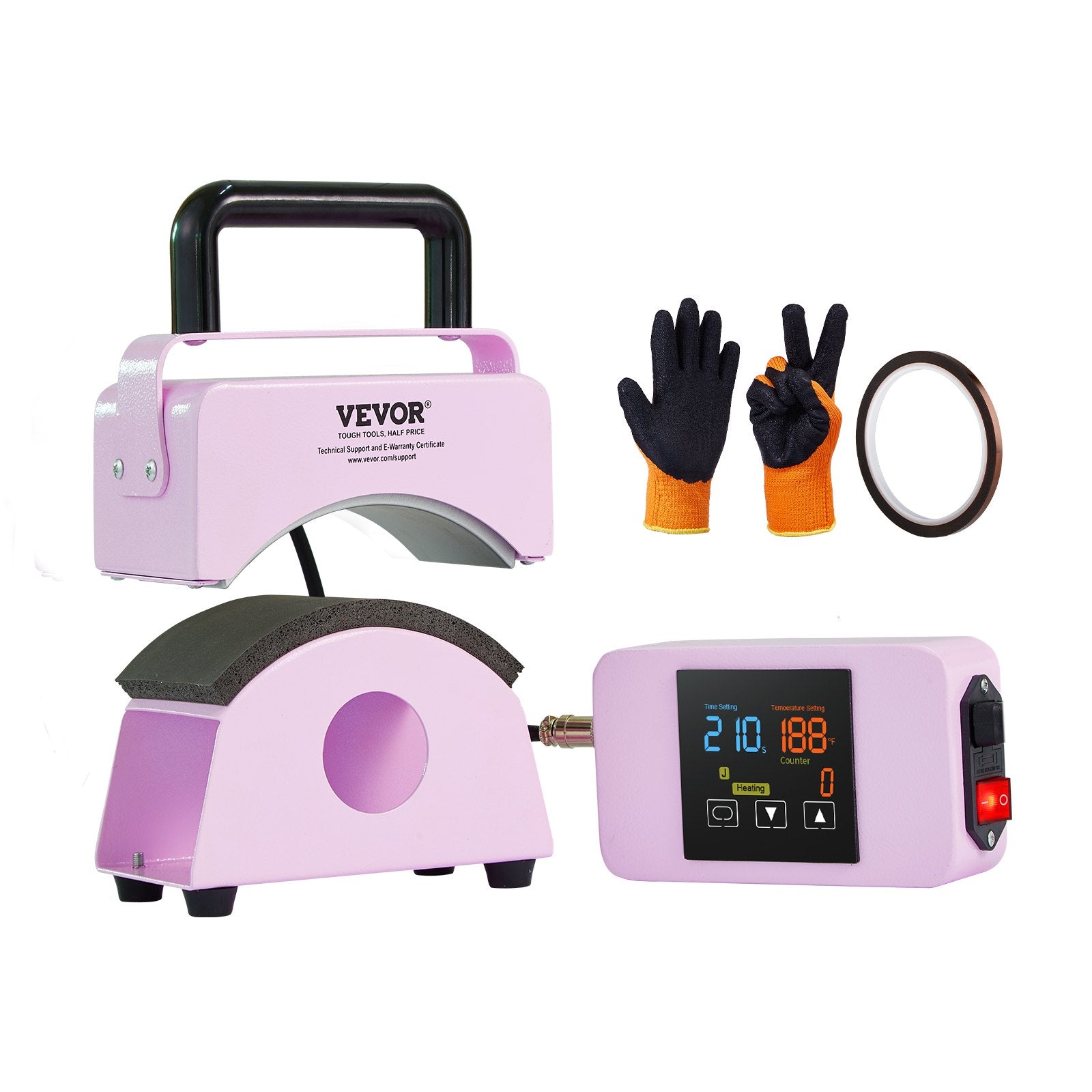 Hat Press Machine Mini Hat Heat Press for Caps 5.9x3.15 inch Plate Purple V952-BXSKMJBJMINIB06CLV3