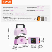 Hat Press Machine Mini Hat Heat Press for Caps 5.9x3.15 inch Plate Purple V952-BXSKMJBJMINIB06CLV3