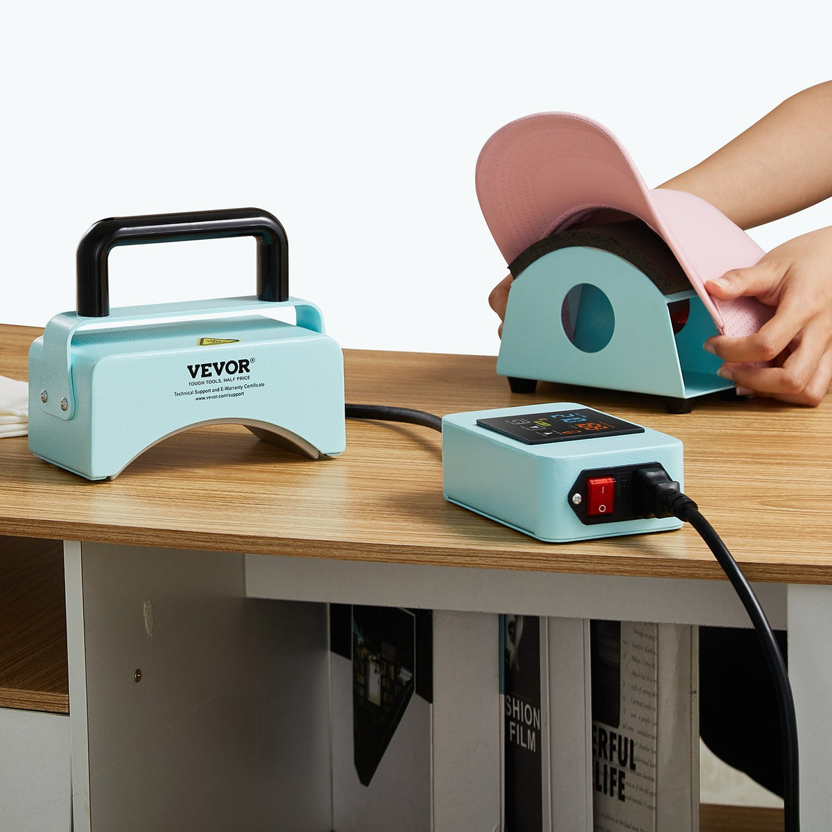 Hat Press Machine Mini Hat Heat Press for Caps 5.9x3.15 inch Plate Green V952-BXSKMJMINIKMFO40OV3