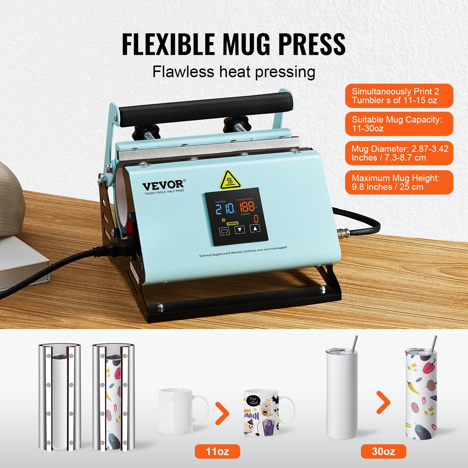 2 in 1 Tumbler and Hat Heat Press Machine Heat Machine for Caps Hats Mugs V952-BXSKMJMINIKMSBIPBV3