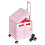 Foldable Utility Cart, 65L Collapsible Portable Crate Rolling Cart with Stair Climbing Wheels & 360 degrees V952-BXSPLCFS176L2ECQCV0