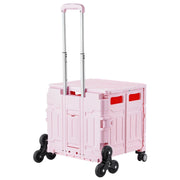 Foldable Utility Cart, 65L Collapsible Portable Crate Rolling Cart with Stair Climbing Wheels & 360 degrees V952-BXSPLCFS176L2ECQCV0