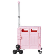 Foldable Utility Cart, 65L Collapsible Portable Crate Rolling Cart with Stair Climbing Wheels & 360 degrees V952-BXSPLCFS176L2ECQCV0