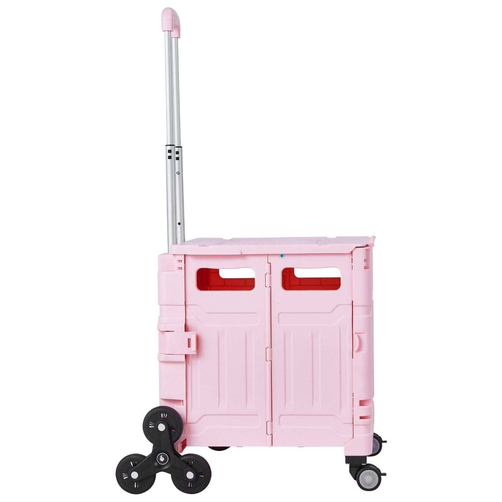 Foldable Utility Cart, 65L Collapsible Portable Crate Rolling Cart with Stair Climbing Wheels & 360 degrees V952-BXSPLCFS176L2ECQCV0