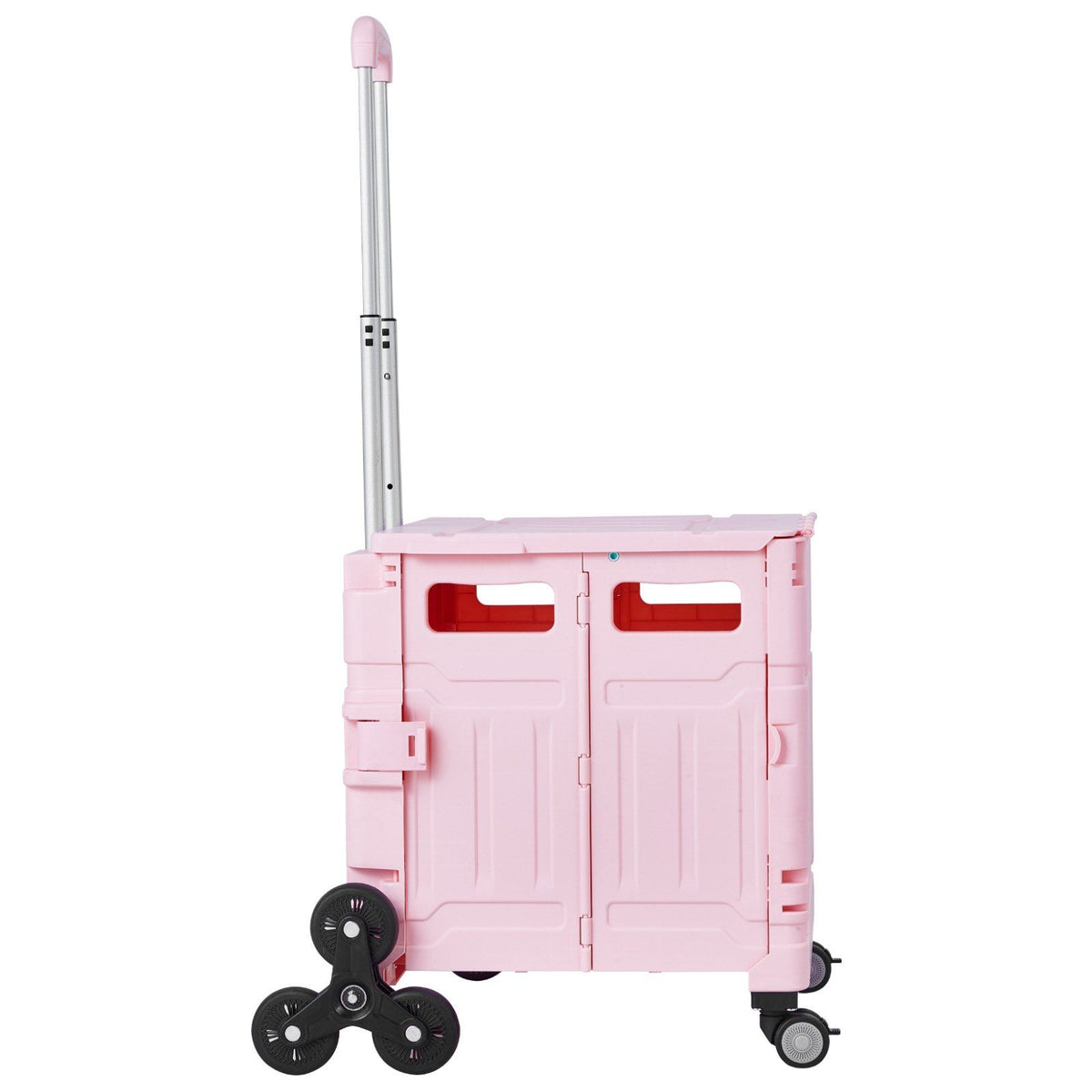 Foldable Utility Cart, 65L Collapsible Portable Crate Rolling Cart with Stair Climbing Wheels & 360 degrees V952-BXSPLCFS176L2ECQCV0