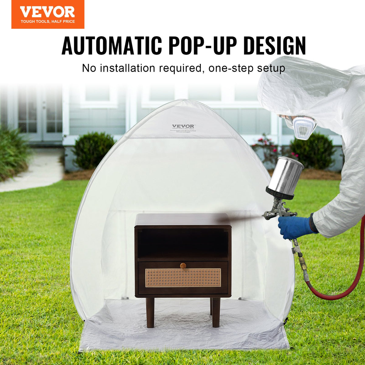 Spray Paint Shelter Portable Spray Paint Tent Booth 3.3 x 2.9 x 3.3ft Pop Up V952-BXSPQ403540IN6EZVV0