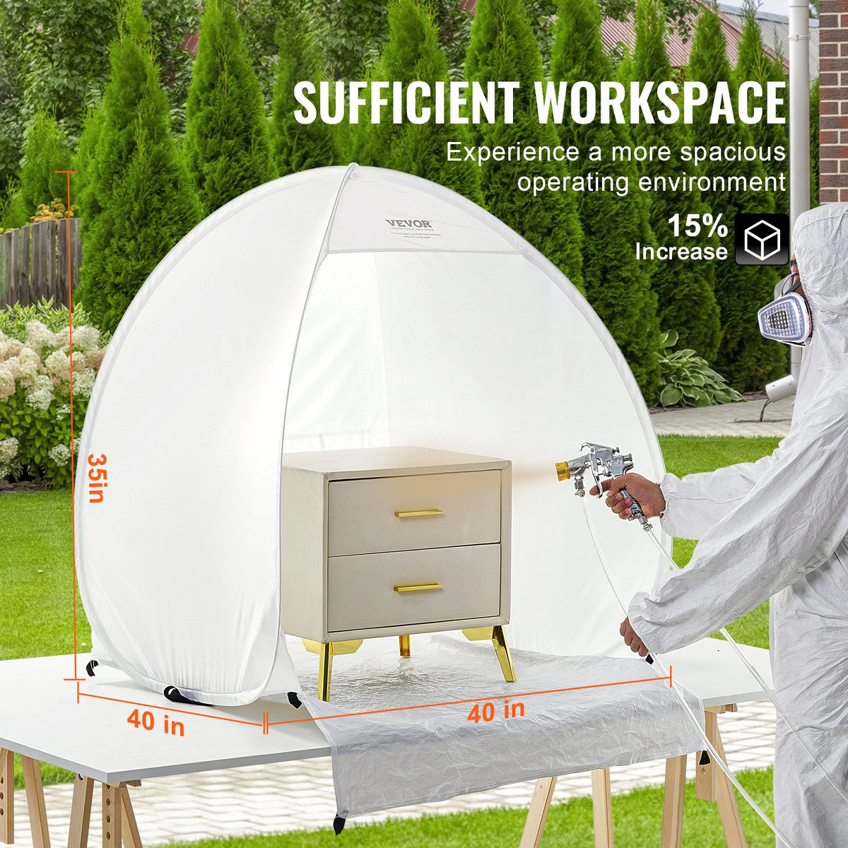 Spray Paint Shelter Portable Spray Paint Tent Booth 3.3 x 2.9 x 3.3ft Pop Up V952-BXSPQ403540IN6EZVV0