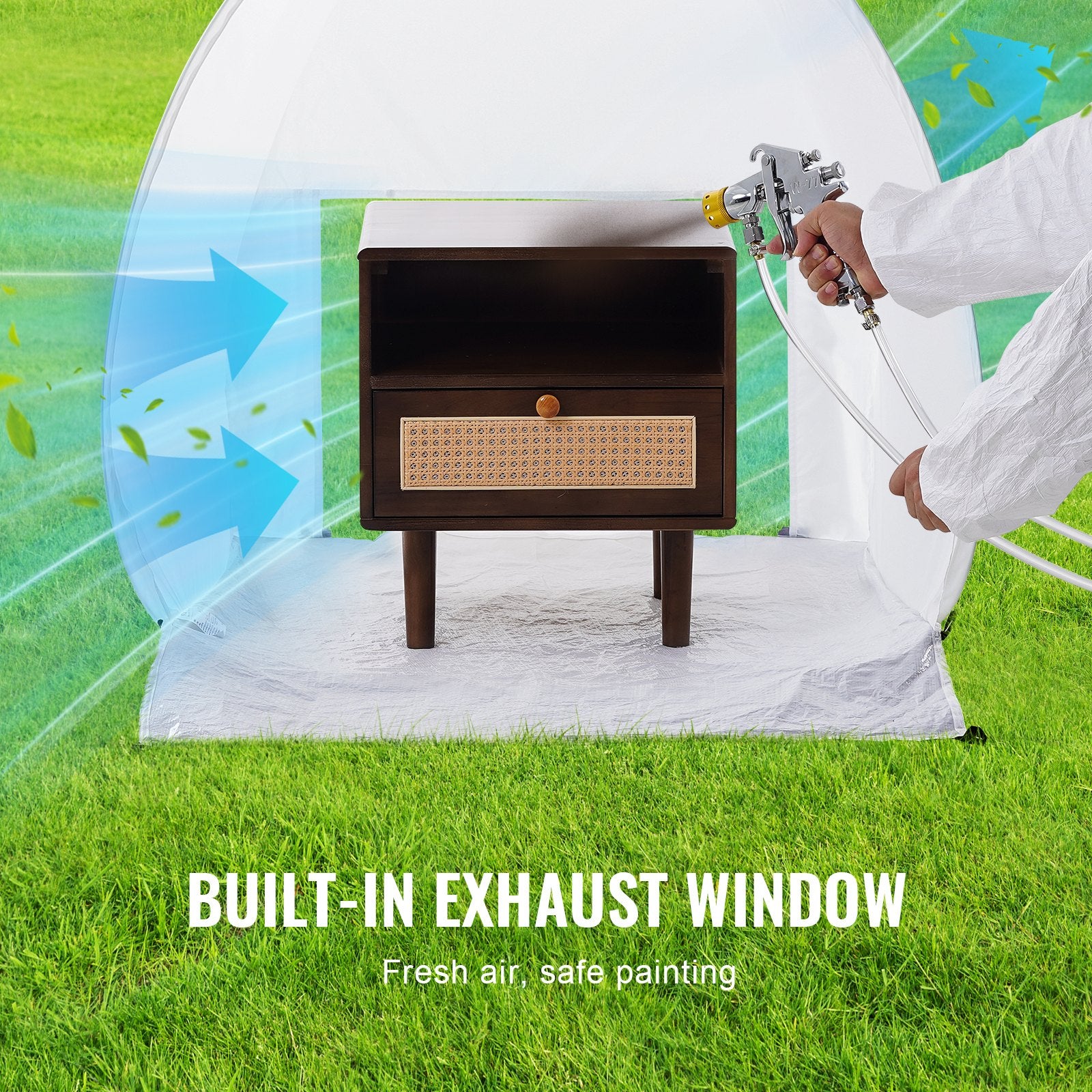 Spray Paint Shelter Portable Spray Paint Tent Booth 3.3 x 2.9 x 3.3ft Pop Up V952-BXSPQ403540IN6EZVV0