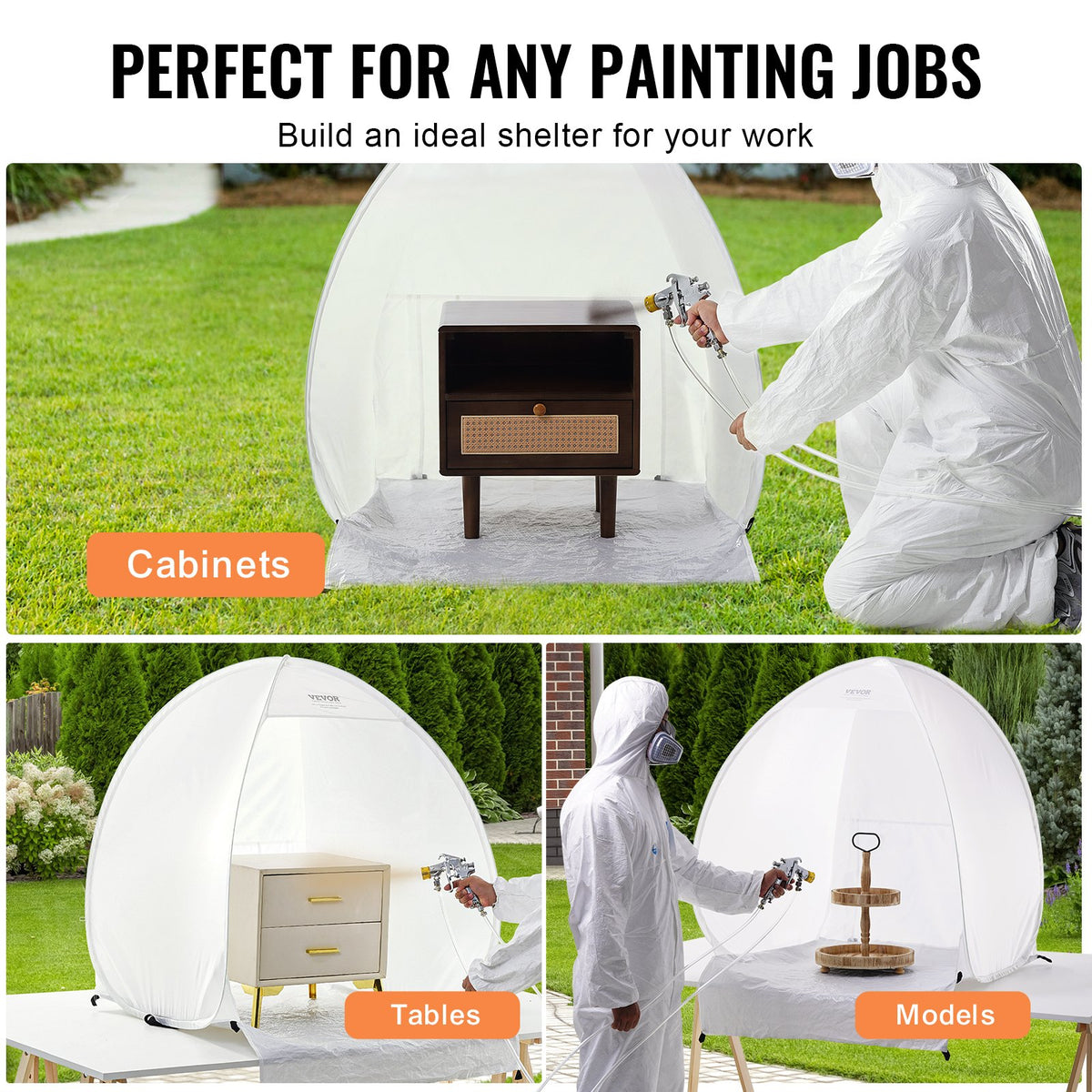 Spray Paint Shelter Portable Spray Paint Tent Booth 3.3 x 2.9 x 3.3ft Pop Up V952-BXSPQ403540IN6EZVV0