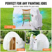 Spray Paint Shelter, 60 x 60 x 70 in Pop-Up Portable Spray Paint Tent with Built-In Floor, Exhaust Window and V952-BXSPQ606070INA0UEV0