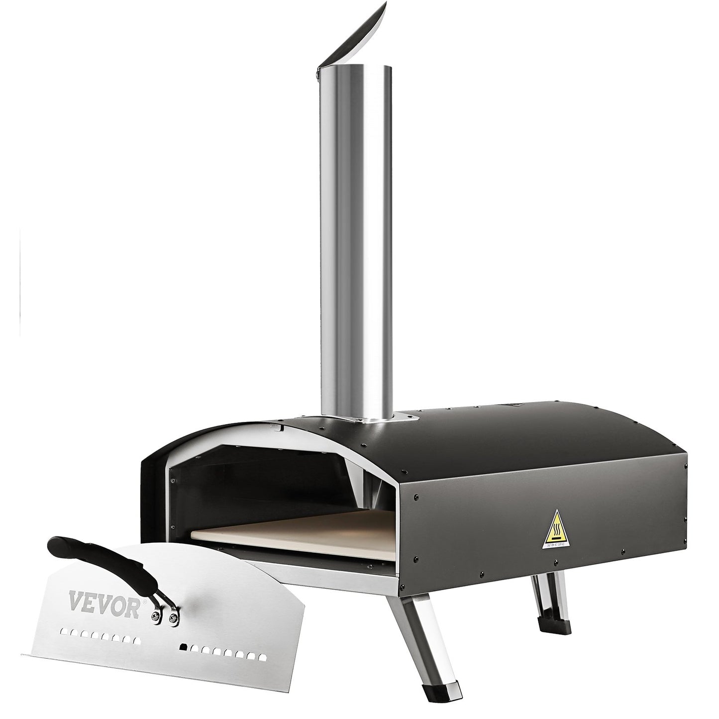 Outdoor Pizza Oven, 12-inch, Wood Pellet and Charcoal Fired Pizza Maker, Portable Outside Stainless Steel V952-BXSPSLYCKLHSBC8PEV0