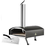 Outdoor Pizza Oven, 12-inch, Wood Pellet and Charcoal Fired Pizza Maker, Portable Outside Stainless Steel V952-BXSPSLYCKLHSBC8PEV0