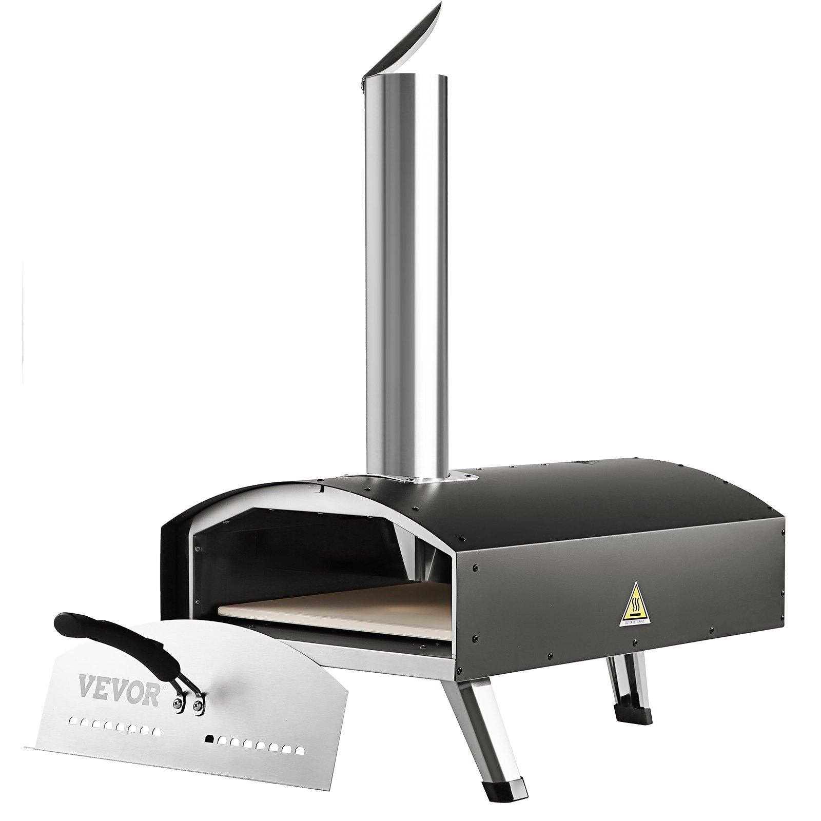 Outdoor Pizza Oven, 12-inch, Wood Pellet and Charcoal Fired Pizza Maker, Portable Outside Stainless Steel V952-BXSPSLYCKLHSBC8PEV0