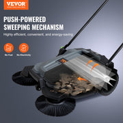 Walk-behind Hand Push Floor Sweeper 25.6" Width 5 Gallon Waste Container V952-BXSQSC55JL26E5I64V0