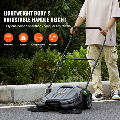 Walk-behind Hand Push Floor Sweeper 25.6" Width 5 Gallon Waste Container V952-BXSQSC55JL26E5I64V0